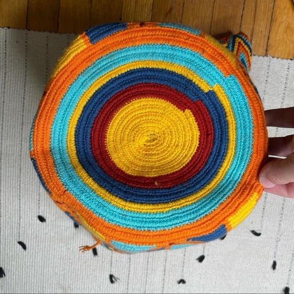 WAYUU MOCHILA Woven Columbian Aztec Bucket Bag - Picture 5 of 5
